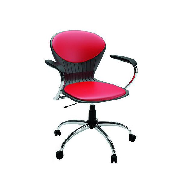 صندلی کارمندی مدل صدفی چرخ دار دسته دار کد 406A